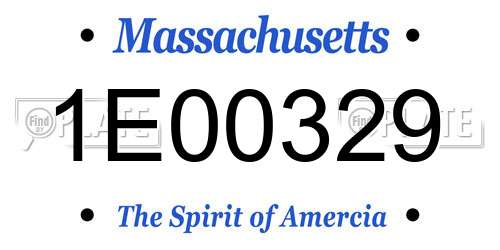 1E00329 Massachusetts License Plate
