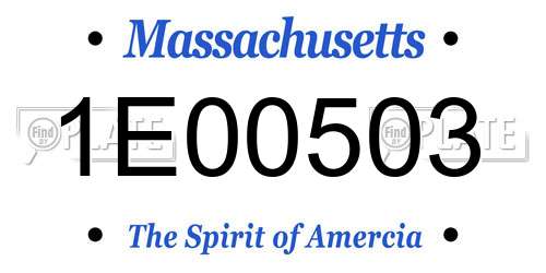 1E00503 Massachusetts License Plate