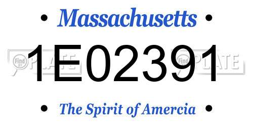 1E02391 Massachusetts License Plate