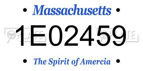 1E02459 Massachusetts License Plate