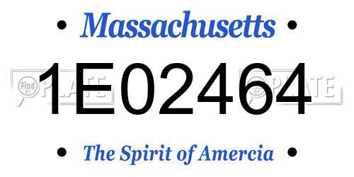 1E02464 Massachusetts License Plate