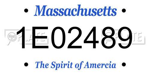 1E02489 Massachusetts License Plate