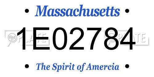 1E02784 Massachusetts License Plate