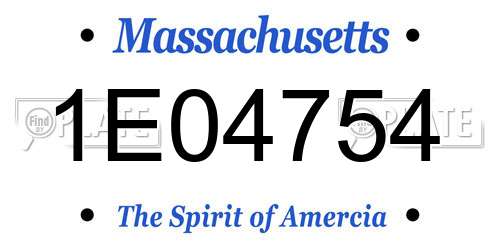 1E04754 Massachusetts License Plate