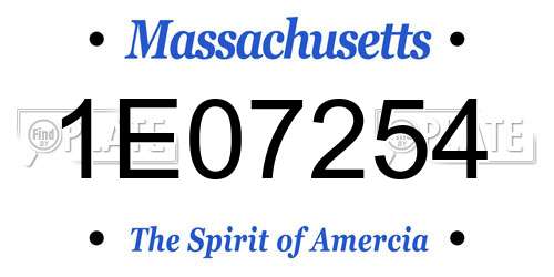 1E07254 Massachusetts License Plate