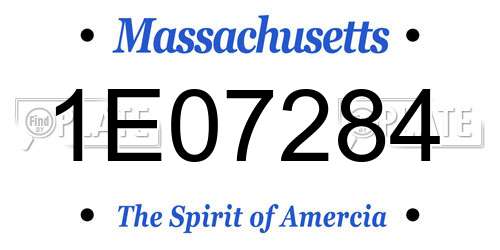 1E07284 Massachusetts License Plate
