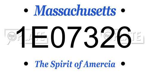 1E07326 Massachusetts License Plate
