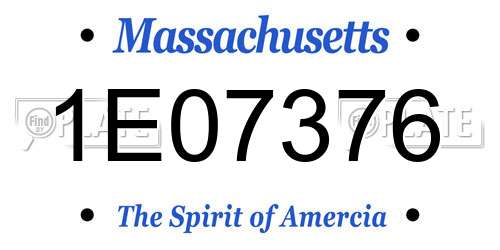 1E07376 Massachusetts License Plate