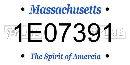 1E07391 Massachusetts License Plate