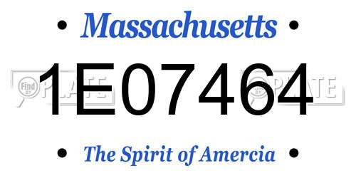 1E07464 Massachusetts License Plate