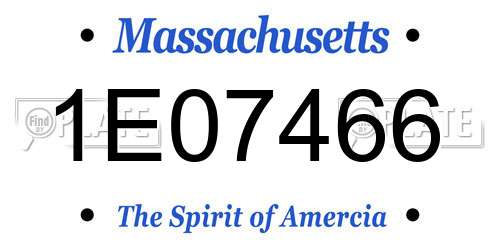 1E07466 Massachusetts License Plate