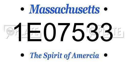 1E07533 Massachusetts License Plate