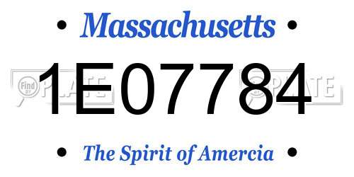 1E07784 Massachusetts License Plate