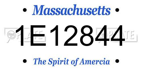 1E12844 Massachusetts License Plate