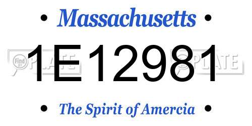 1E12981 Massachusetts License Plate