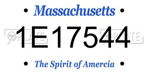 1E17544 Massachusetts License Plate