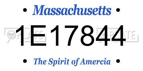 1E17844 Massachusetts License Plate