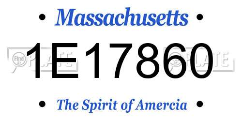 1E17860 Massachusetts License Plate