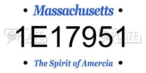 1E17951 Massachusetts License Plate