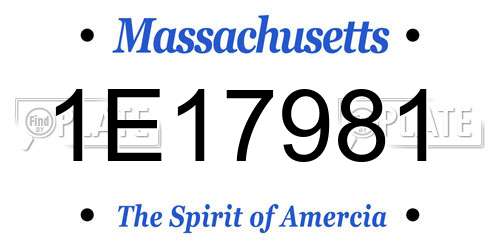 1E17981 Massachusetts License Plate