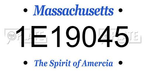 1E19045 Massachusetts License Plate