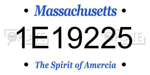 1E19225 Massachusetts License Plate
