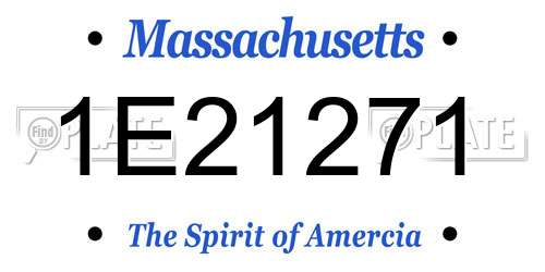 1E21271 Massachusetts License Plate