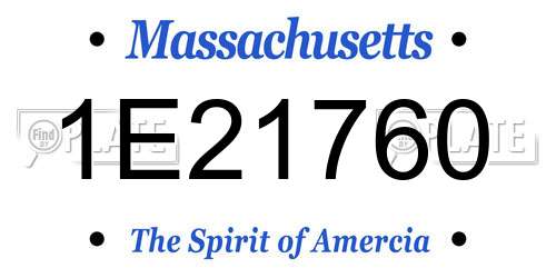 1E21760 Massachusetts License Plate