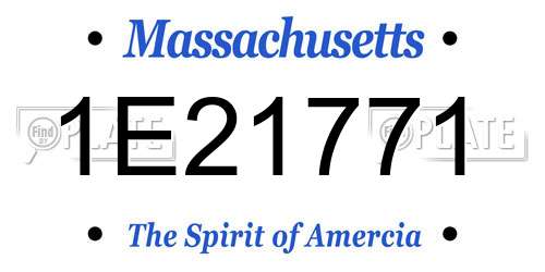 1E21771 Massachusetts License Plate