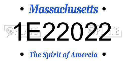 1E22022 Massachusetts License Plate