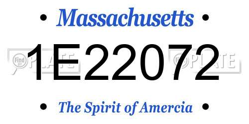1E22072 Massachusetts License Plate