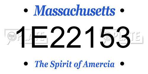1E22153 Massachusetts License Plate
