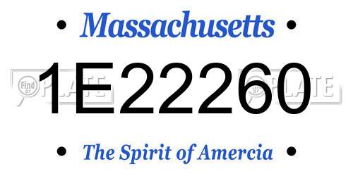 1E22260 Massachusetts License Plate