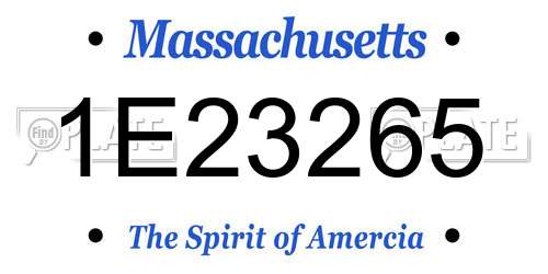 1E23265 Massachusetts License Plate