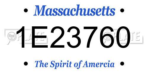 1E23760 Massachusetts License Plate