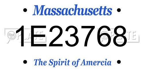 1E23768 Massachusetts License Plate