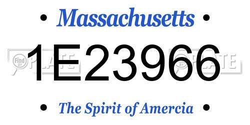1E23966 Massachusetts License Plate