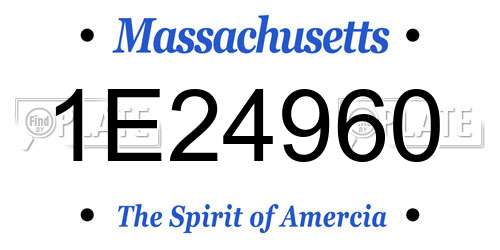 1E24960 Massachusetts License Plate