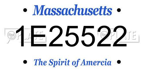 1E25522 Massachusetts License Plate