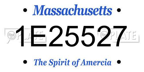1E25527 Massachusetts License Plate
