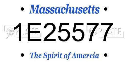 1E25577 Massachusetts License Plate