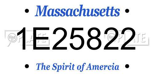 1E25822 Massachusetts License Plate