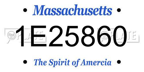 1E25860 Massachusetts License Plate