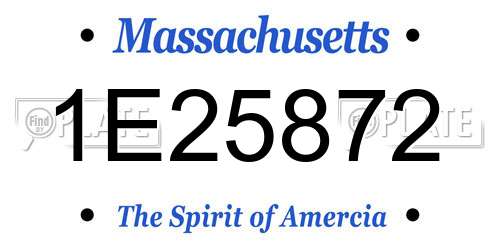 1E25872 Massachusetts License Plate