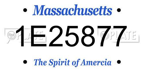1E25877 Massachusetts License Plate