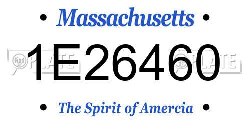 1E26460 Massachusetts License Plate
