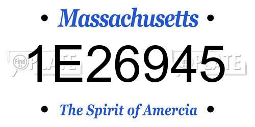 1E26945 Massachusetts License Plate