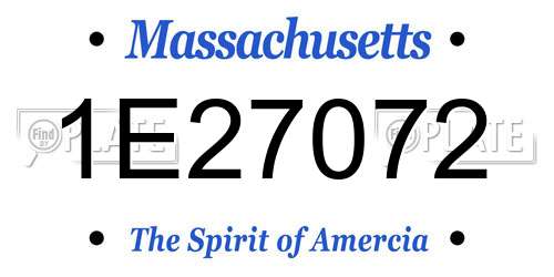 1E27072 Massachusetts License Plate