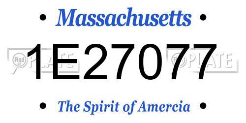 1E27077 Massachusetts License Plate