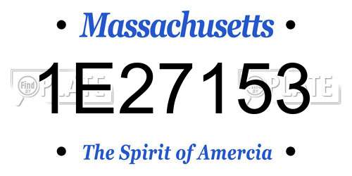 1E27153 Massachusetts License Plate